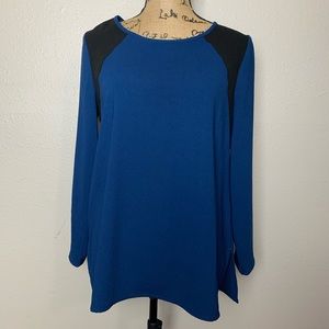 Crew blue black blouse size 6 EUC